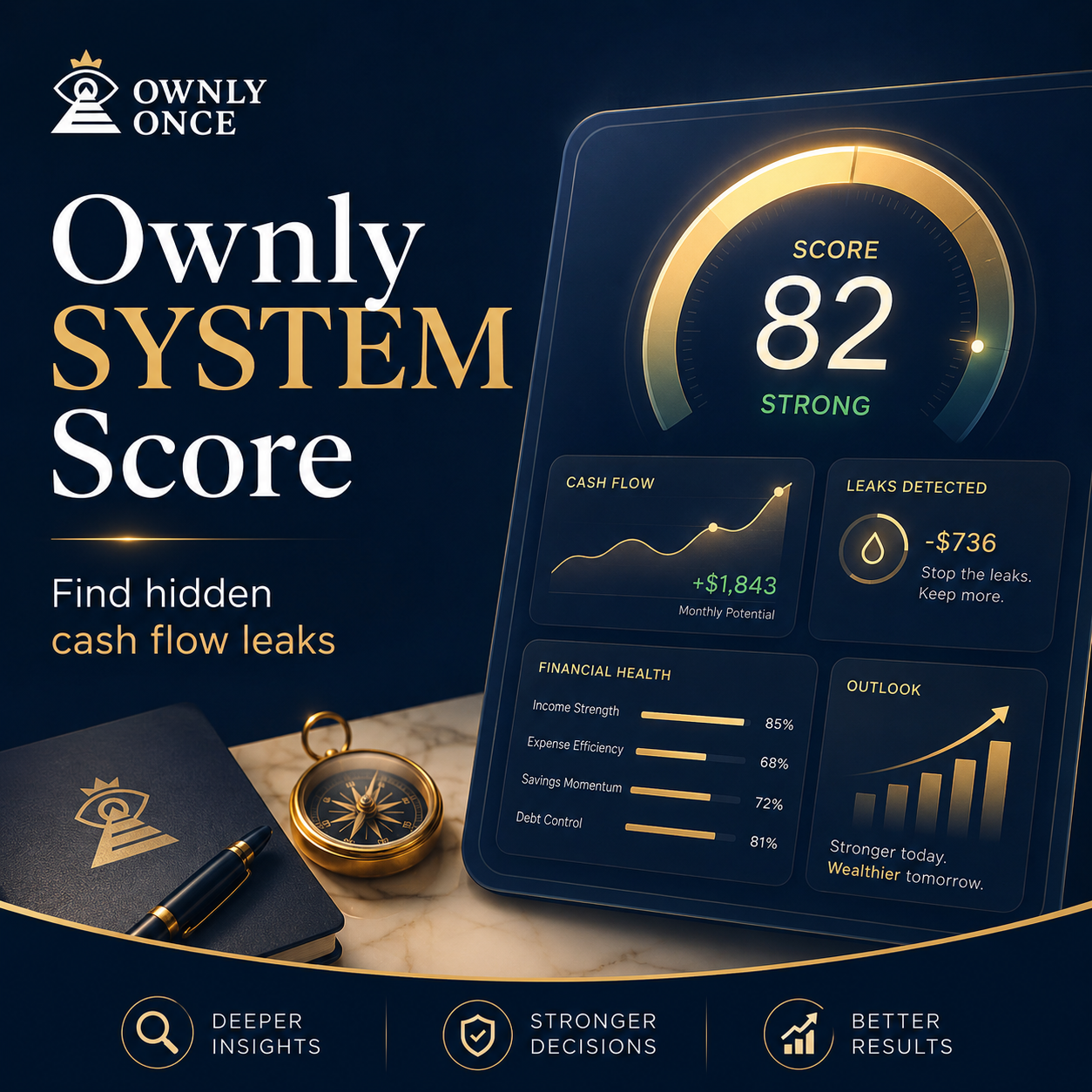 Ownly SYSTEM Score cash-flow evaluation dashboard graphic