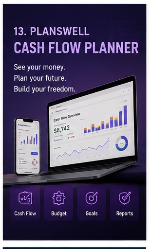 Financial planning and cash-flow planner dashboard graphic