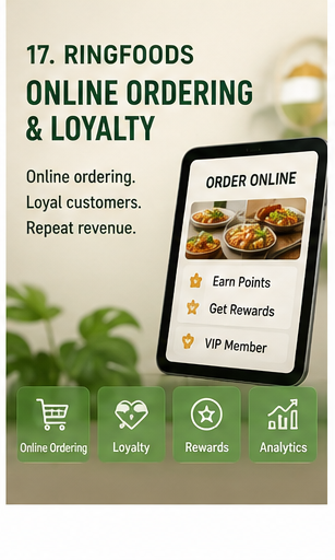 RingFoods online ordering and restaurant loyalty graphic