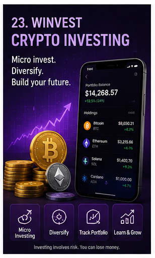 Winvest high-risk crypto microinvestment review graphic