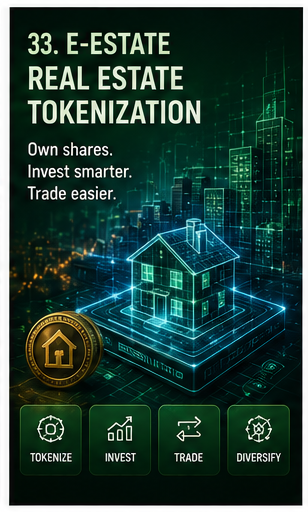 E-Estate real estate tokenization education graphic