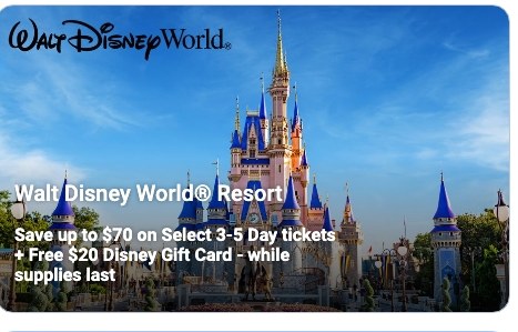 Walt Disney World Resort — save up to $70 on 3-5 day tickets